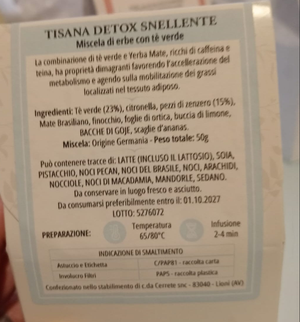Tisana "detox" Snellente